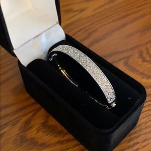 Silver Diamond Cuff Bracelet